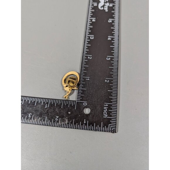 Vintage Guardian Angel Initial Letter D Gold Tone Pin Brooch - Picture 6 of 6